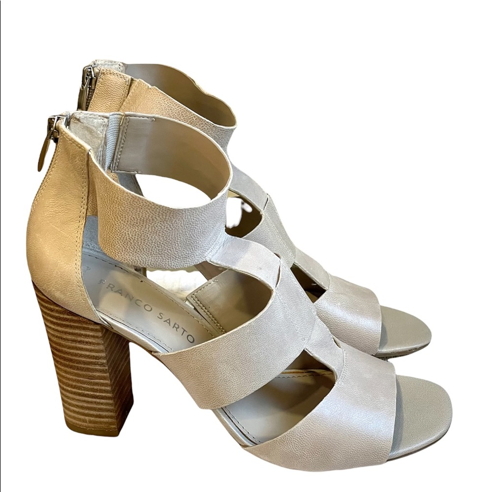 Franco Sarto Julienne Gladiator Ankle Zip Heel Sandals Size 8.5